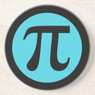 Math geek Pi symbol, blue on black Coaster