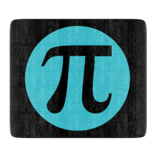 Math geek Pi symbol, blue on black Cutting Board