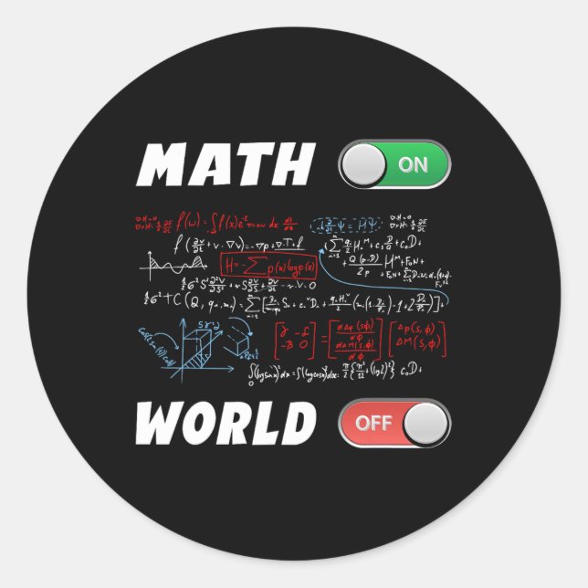 Math Geeks Pi Day Math On World Off Awesome Nerdy  Classic Round Sticker (Front)