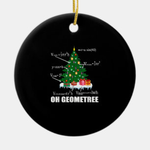 Math Geometry Christmas Tree Teacher Family Matchi Ceramic Ornament