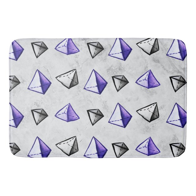 Math Geometry Geek Pyramid Pattern Bath Mat (Front)