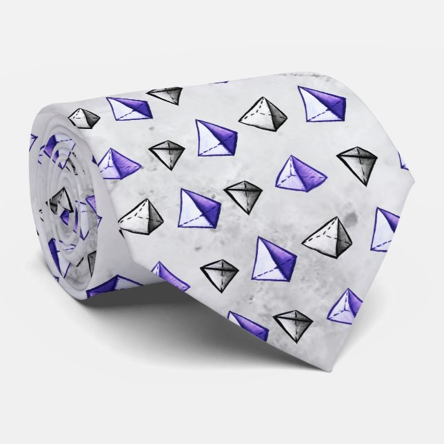 Math Geometry Geek Pyramid Pattern Tie (Rolled)