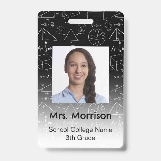 Math Geometry Teacher ID Badge (Front)