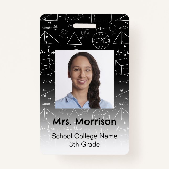 Math Geometry Teacher ID Badge (Front)