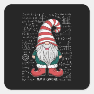 Math Gnome Family Matching Group Christmas Party Square Sticker