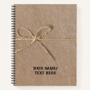 Math/graph old school brown paper wrap- edit text notebook