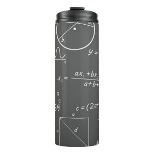Math gray chalkboard thermal tumbler