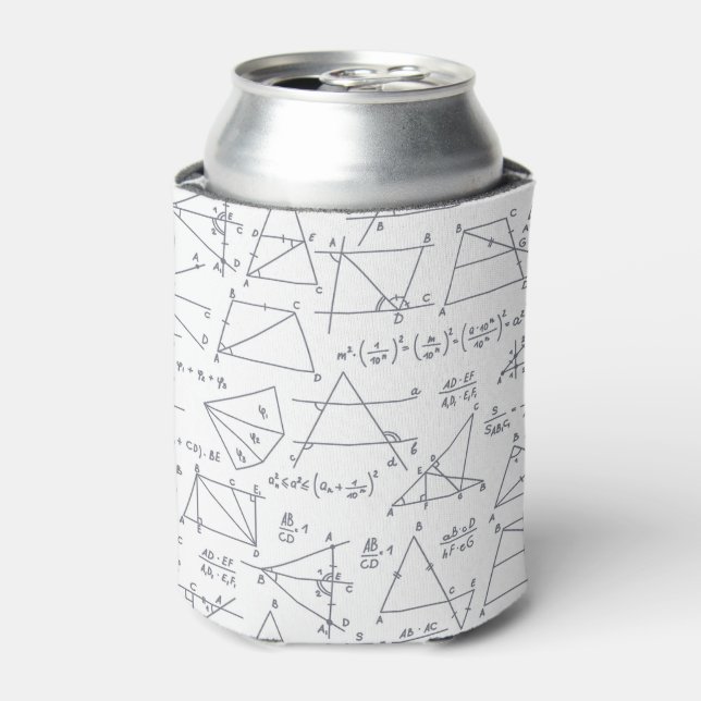 Math Hand Written Calculations Charts Pattern  Can Cooler (Can Front)
