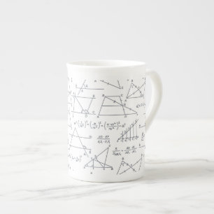 Math Hand Written Calculations Illustrations Bone China Mug