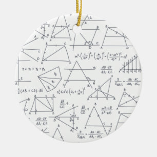 Math Hand Written Calculations Illustrations Ceramic Ornament