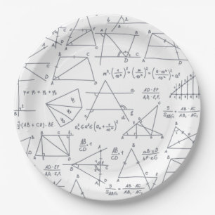 Math Hand Written Calculations Illustrations Paper Plate