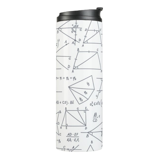Math Hand Written Calculations Illustrations Thermal Tumbler (Rotated Left)