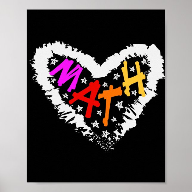 Math Heart Math Teacher Heart Poster (Front)