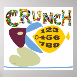 Math humour 'crunch numbers' illustration Print