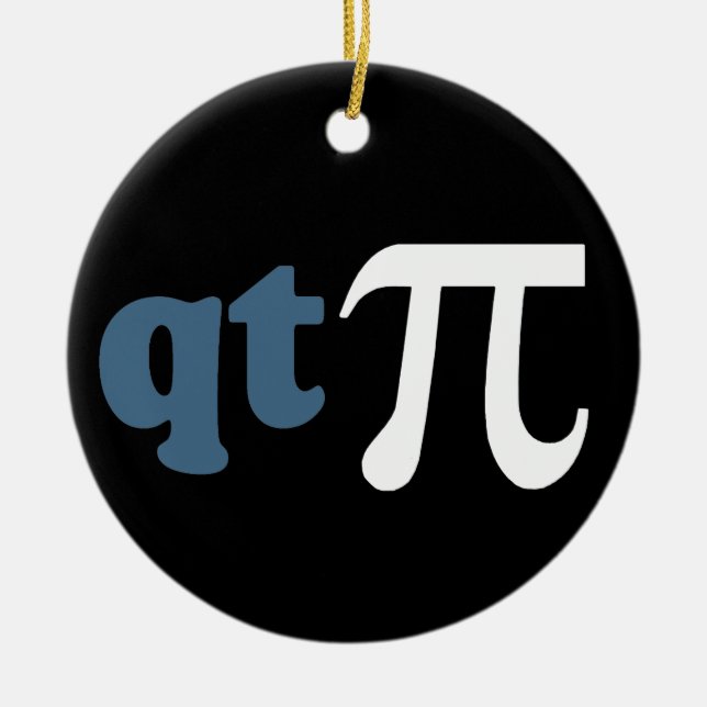 Math Humour - Cute Tee Pi Ceramic Tree Decoration (Front)