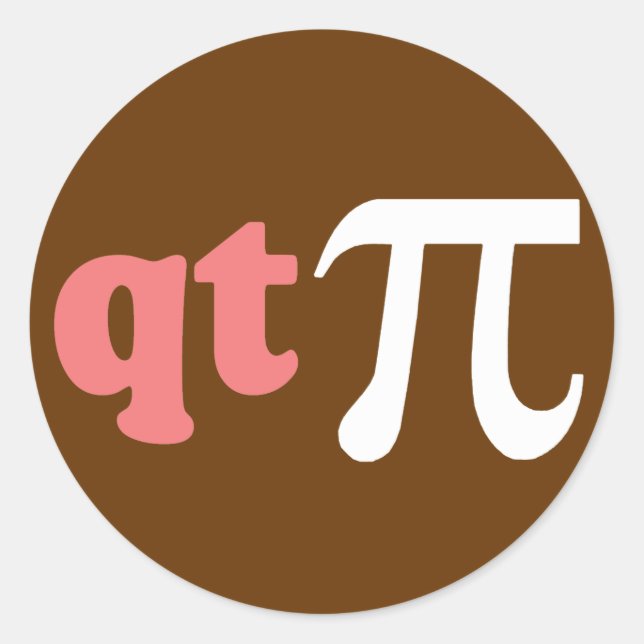 Math Humour - Cute Tee Pi Classic Round Sticker (Front)