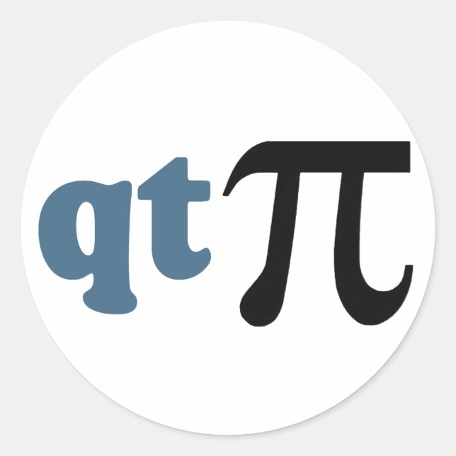Math Humour - Cute Tee Pi Classic Round Sticker (Front)