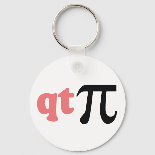 Math Humour - Cute Tee Pi Key Ring (Front)