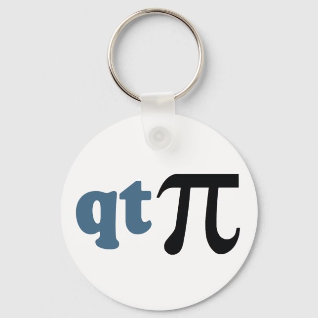 Math Humour - Cute Tee Pi Key Ring (Front)
