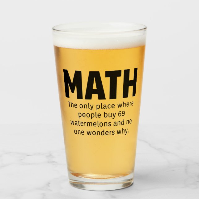 Math Humour Glass (Front Filled)