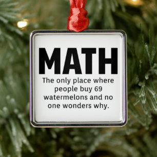 Math Humour Metal Ornament