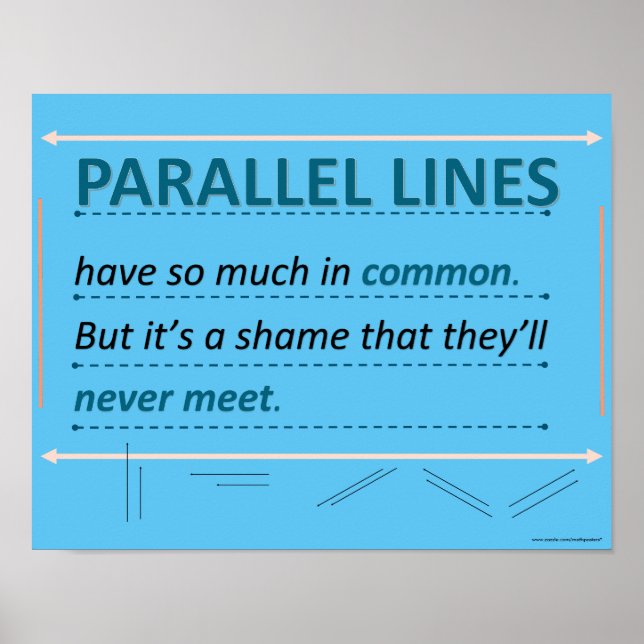 Math Humour Quote Parallel Lines Poster (Front)