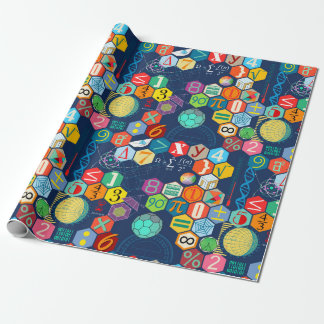 Math in color (blue) wrapping paper