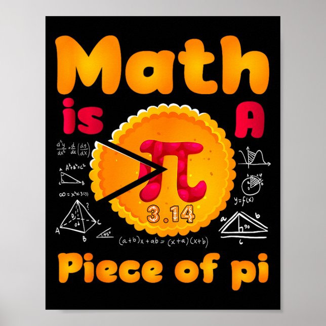 Math Is A Piece Of Pie Happy Pi Day Mathematic Mat Poster (Front)