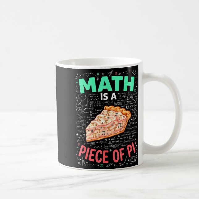 Math Is A Piece Of Pie - Pi Day &amp; Math Lover T Coffee Mug (Right)