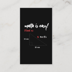 Math Is Easy Funny Math Teacher Joke Business Card