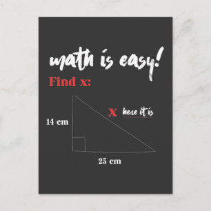 Math Is Easy Funny Math Teacher Joke Postcard