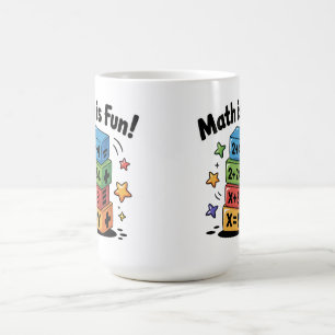 Math is fun stickers coffee mug