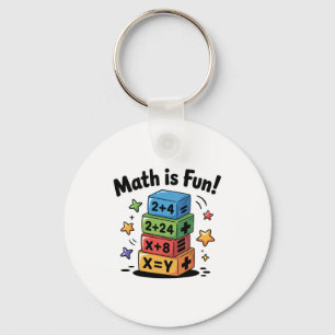 Math is fun stickers key ring