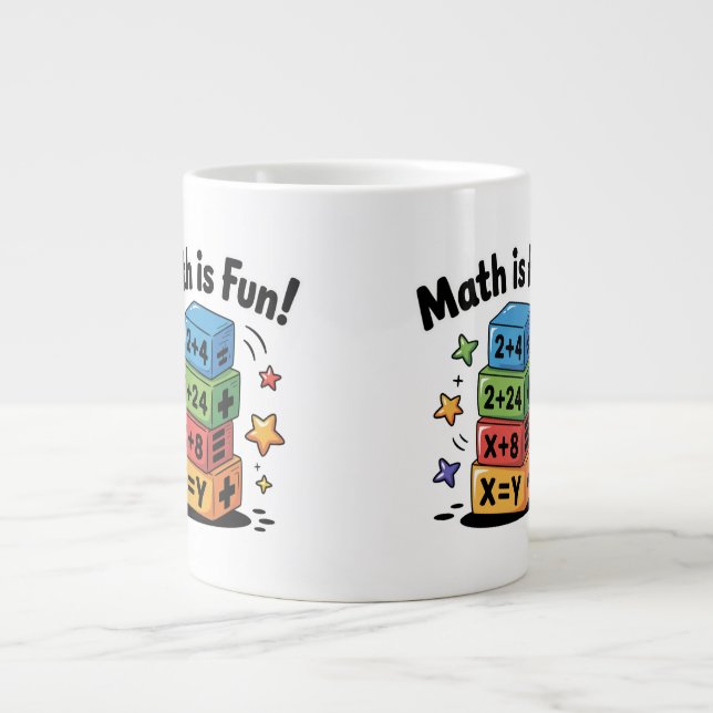 Math is fun stickers large coffee mug (Front)