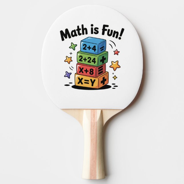 Math is fun stickers ping pong paddle (Front)