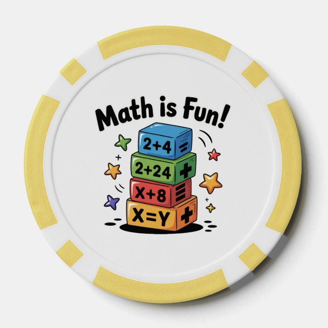 Math is fun stickers poker chips (Back)