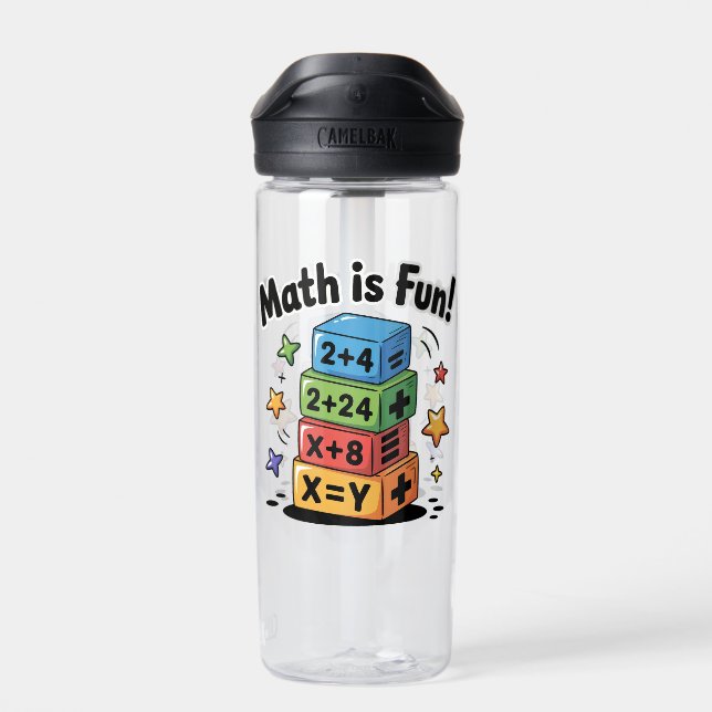 Math is fun stickers water bottle (Back)