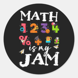 Math Is My Jam Teacher Appreciation Algebra Equati Classic Round Sticker