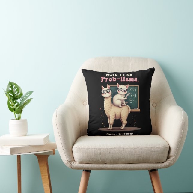 Math Is No Prob-llama Fun & Cute Math Inspiration Cushion (Chair)