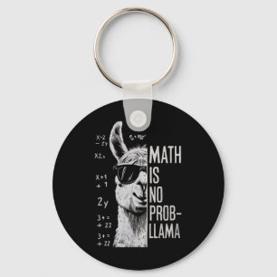 Math Is No Prob-llama Funny Llama Man Women Key Ring