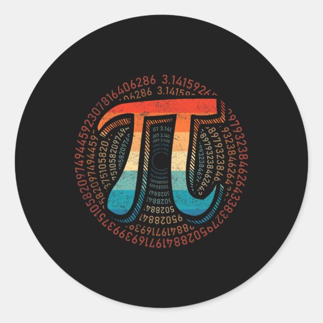 Math Is Simple As Pi Math Teacher Happy Pi Day Lov Classic Round Sticker (Front)