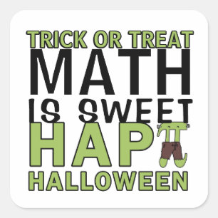 Math is Sweet Happy Halloween Pi Teacher Funny Square Sticker