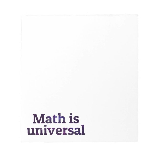 Math is universal galaxy notepad (Front)