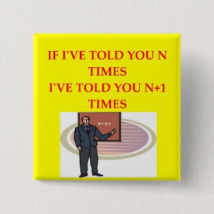 math joke 15 cm square badge