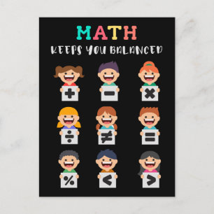 Math keeps you balanced postcard