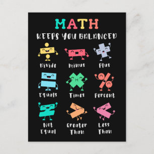 Math keeps you balanced postcard