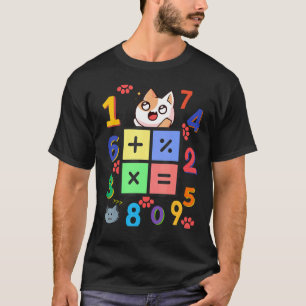 Math Kitty Cat I Love Math And Cats Mathematics M T-Shirt