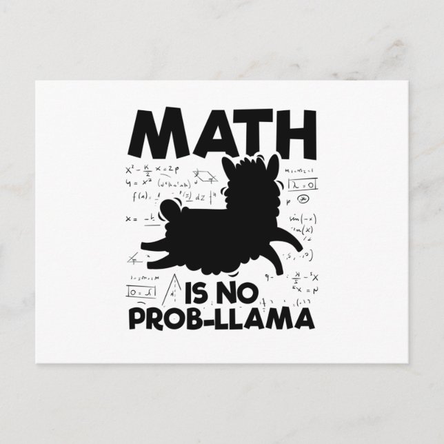 Math Lama | Mathematics Teacher School Gift Idea Postcard (Front)