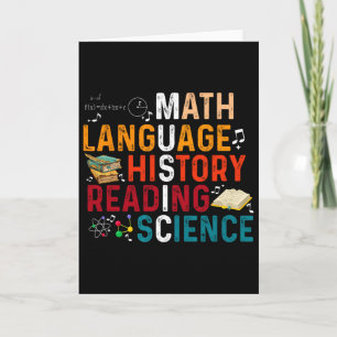 Math Language History Reading Science Music Teache Card
