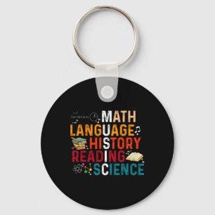 Math Language History Reading Science Music Teache Key Ring